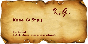 Kese György névjegykártya