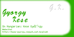 gyorgy kese business card